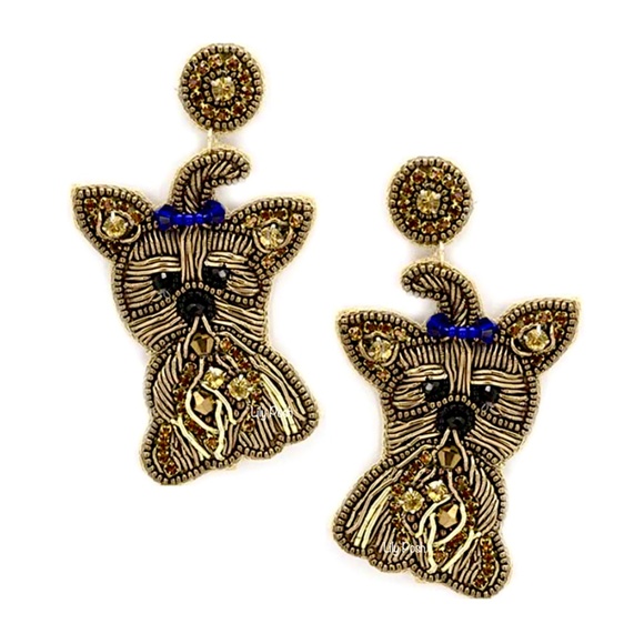 Yorkshire Terrier Beaded Earring, Dog Earring - Picture 1 of 3